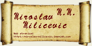 Miroslav Milićević vizit kartica